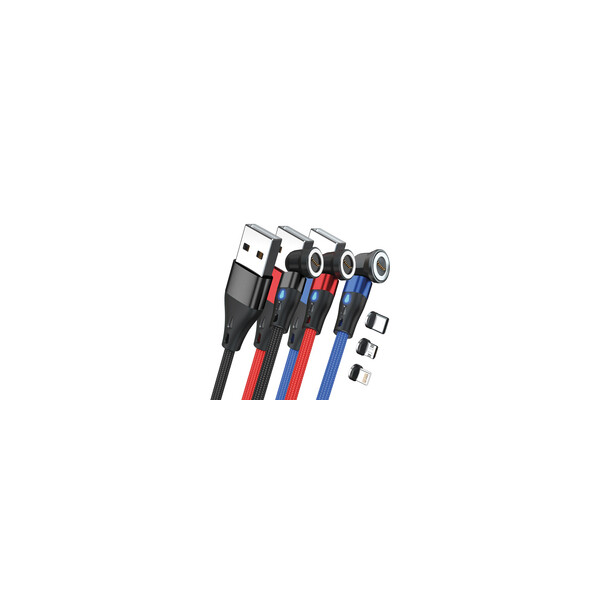 RealPower Magnetic cable Set 1m 3 Kabel mit Adaptern