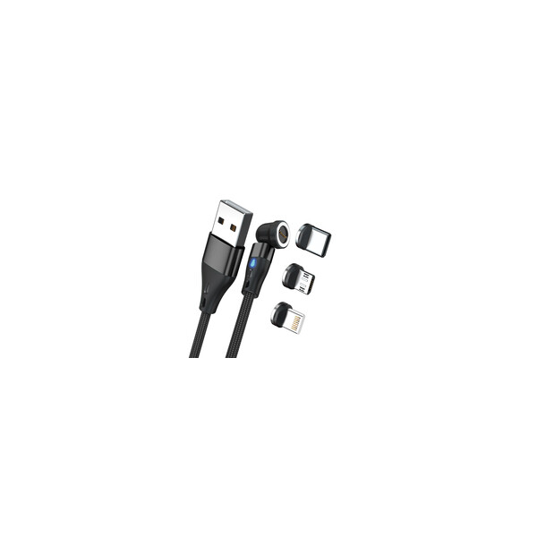 RealPower Magnetic cable 2m schwarz mit Adaptern