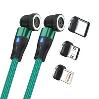 RealPower Magentic cable 1mm2x magnetisch gruen mit Adaptern