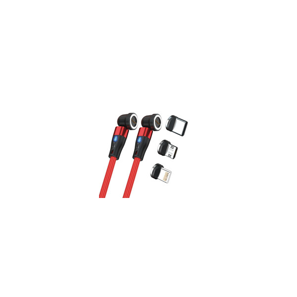 RealPower Magentic cable 1m 2x magnetisch rot mit Adaptern