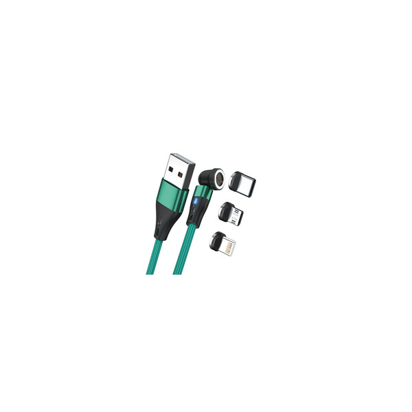RealPower Magentic cable 1m gruen mit Adaptern