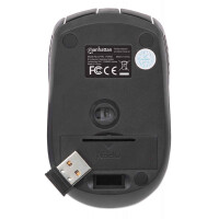 Manhattan Wireless Desktop Set mit Funktastatur und Funkmaus - Ein einzelner 2,4 GHz USB-Funkempfänger zur Verbindung von beiden Geräten - schwarz - Volle Größe (100%) - RF Wireless - QWERTY - Schwarz - Maus enthalten
