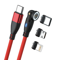 RealPower Magnetic cable 100 Watt 1m rot mit Adaptern