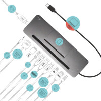 i-tec Metal USB-C Ergonomic 4K 3x Display Docking Station + Power Delivery 85 W - Kabelgebunden - USB 3.2 Gen 1 (3.1 Gen 1) Type-C - 85 W - 3,5 mm - 10,100,1000 Mbit/s - Grau