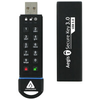 Apricorn Aegis Secure Key 3.0 - 30 GB - USB Typ-A - 3.2 Gen 1 (3.1 Gen 1) - 195 MB/s - Kappe - Schwarz