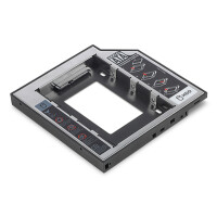 DIGITUS SSD/HDD Einbaurahmen für den CD/DVD/Blu-ray Laufwerksschacht, SATA auf SATA III, 12,7 mm Bauhöhe