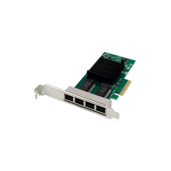 DIGITUS 4 Port Gigabit Ethernet Netzwerkkarte, RJ45, PCI Express,  Intel I350