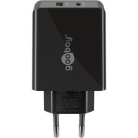 Wentronic Dual USB-C 30W Fast Charge Bl