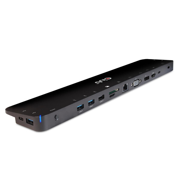 Club 3D USB Type C 3.2 Gen1 Triple Display Dynamic PD Charging Dock 100W PD Power charger - Andocken - USB 3.2 Gen 1 (3.1 Gen 1) Type-C - Schwarz - Lenovo Dell Acer Asus. MSI. Toshiba Apple HP Razer - Meets ROHS - FCC - and CE EMI requirements