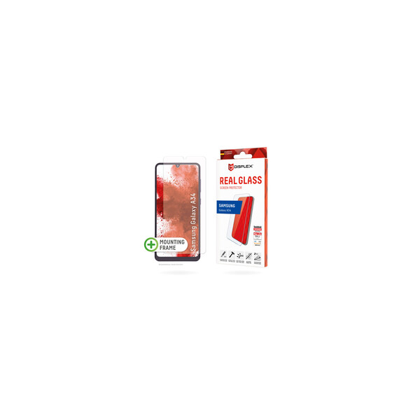 E.V.I. Panzerglas 10H 2D für Samsung Galaxy A34 Eco-Montagerahmen