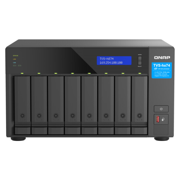 QNAP TVS-h874 - NAS - Tower - Intel® Core™ i5 - i5-12400 - Schwarz