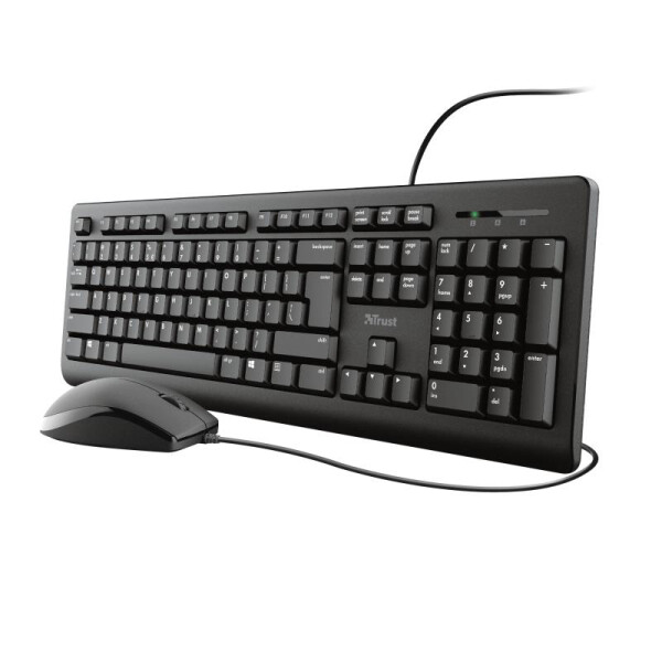 Trust Primo - Volle Größe (100%) - USB - Membran Key Switch - Schwarz - Maus enthalten