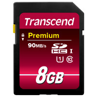Transcend 8GB SDHC Class 10 UHS-I - 8 GB - SDHC - Klasse 10 - NAND - 90 MB/s - Class 1 (U1)