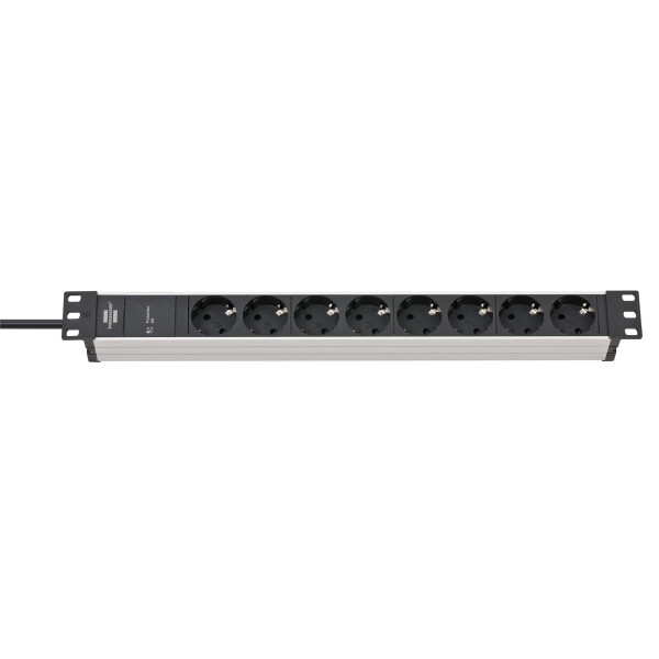 Brennenstuhl 1390007308 - 2 m - 8 AC-Ausgänge - Indoor - IP20 - Aluminium - Kunststoff - Schwarz - Silber