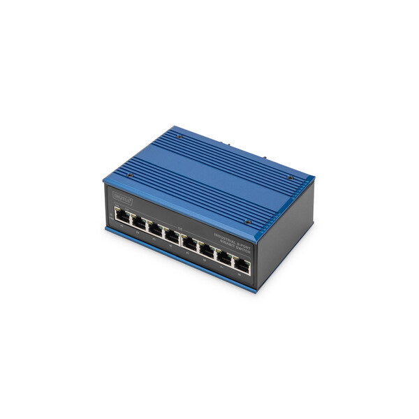 DIGITUS 8 Port Gigabit Ethernet Netzwerk PoE Switch, Industrial, Unmanaged