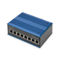 DIGITUS 8 Port Gigabit Ethernet Netzwerk PoE Switch, Industrial, Unmanaged