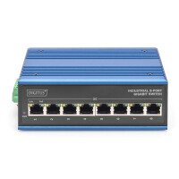 DIGITUS 8 Port Gigabit Ethernet Netzwerk PoE Switch, Industrial, Unmanaged