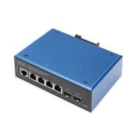 DIGITUS Industrial 4+2-Port L2 managed Gigabit Ethernet PoE Switch