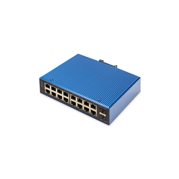 DIGITUS Industrieller 16+2 -Port L2 managed Gigabit Ethernet Switch