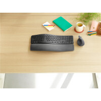 Logitech ERGO K860 for Business - Volle Gr&ouml;&szlig;e (100%) - Bluetooth - Halbmechanischer Schl&uuml;sselschalter - Graphit