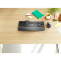 Logitech ERGO K860 for Business - Volle Größe (100%) - Bluetooth - Halbmechanischer Schlüsselschalter - Graphit