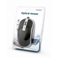 Gembird MUS-4B-06-BS - Beidhändig - Optisch - USB Typ-A - 1200 DPI - Schwarz - Silber