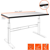 celexon HPL Tischplatte 125 x 75 cm, weiß