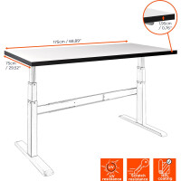 celexon HPL Tischplatte 175 x 75 cm, weiß