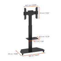 celexon Professional höhenverstellbarer Display Rollwagen Adjust-3770MP