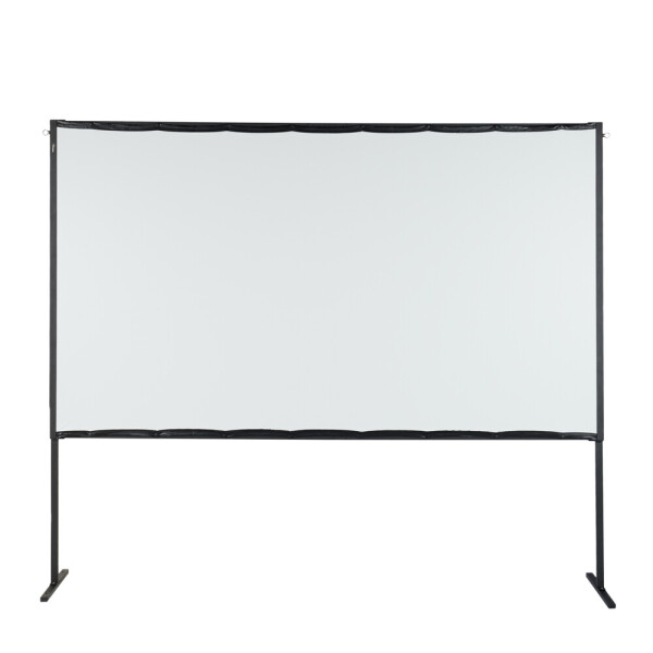 celexon basic line Faltrahmenleinwand 16:9, 100" - Rahmen-Leinwand, Heimkino- und Outdoor-Leinwand, Full-HD mit 3cm Maskierung - 221x124cm, Gain 0,9