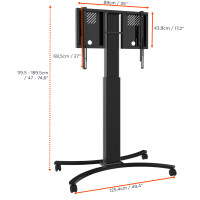 celexon Expert elektrisch höhenverstellbarer Display Rollwagen Adjust-4286MB - 70cm