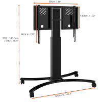 celexon Expert elektrisch höhenverstellbarer Display-Rollwagen Adjust-4286MB - 50cm