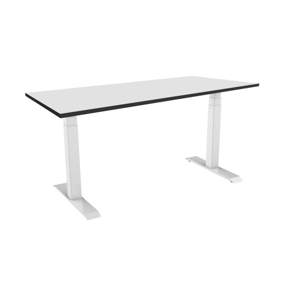 celexon elektrisch höhenverstellbarer Schreibtisch Professional eAdjust-58123 - weiß, inkl. HPL Tischplatte 125 x 75 cm