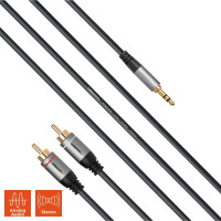 celexon 2x Cinch auf 3,5mm Stereo Klinke Audiokabel 1,0m - Professional Line