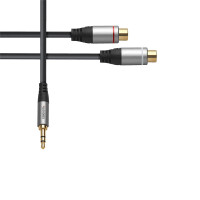 celexon 3,5mm Stereo Klinke auf 2x Cinch M/F Audioadapter 0,25m - Professional Line