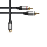 celexon 2x Cinch auf Cinch M/F Audioadapter 0,25m -...