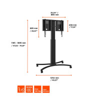celexon Expert elektrisch höhenverstellbarer Display-Rollwagen für Samsung Flip