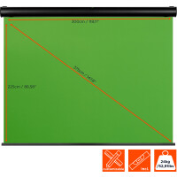 celexon Motor Chroma Key Green Screen 300 x 225 cm