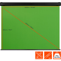 celexon Motor Chroma Key Green Screen 400 x 300 cm