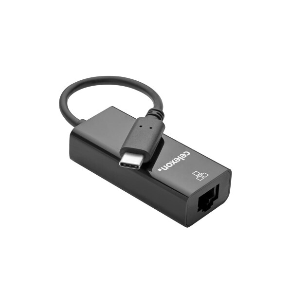 celexon USB-C auf Ethernet M/F Adapter, schwarz