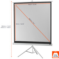 celexon Stativleinwand Economy 133 x 133 cm - White Edition