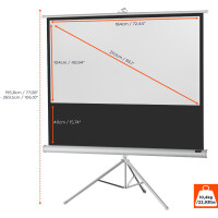 celexon Stativleinwand Economy 184 x 104 cm - White Edition