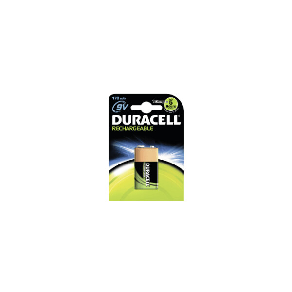 Duracell 056008 - Wiederaufladbarer Akku - Nickel-Metallhydrid (NiMH) - 9 V - 1 St&uuml;ck(e) - 170 mAh - 26 mm