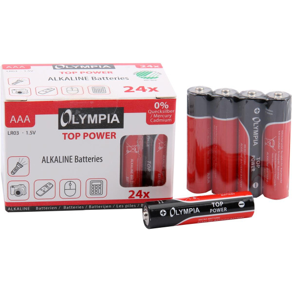 Olympia 40180 - AAA - Alkali - 24 Stück(e) - 7 Jahr(e) - Schwarz - Rot - Fensterbox