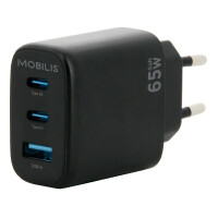 Mobilis Wall Charger 65W 2 USB C+1 USB A GaN