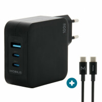 Mobilis Charger 100W 2USB C 1USBA GaN cable 100W