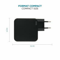 Mobilis Charger 100W 2USB C 1USBA GaN cable 100W