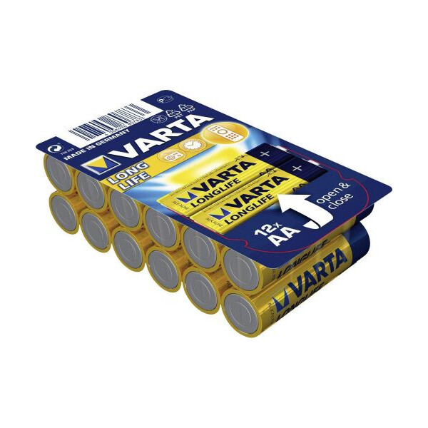 Varta Longlife AA LR6 - Einwegbatterie - AA - Alkali - 1,5 V - 12 Stück(e) - Blau - Gelb