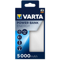 Varta Energy 5000 - Schwarz - Weiß - Universal - Lithium Polymer (LiPo) - 5000 mAh - USB - 3,7 V