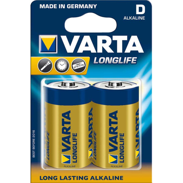 Varta Longlife Extra D - Einwegbatterie - Alkali - 1,5 V - 2 Stück(e) - Blau - Gelb - D